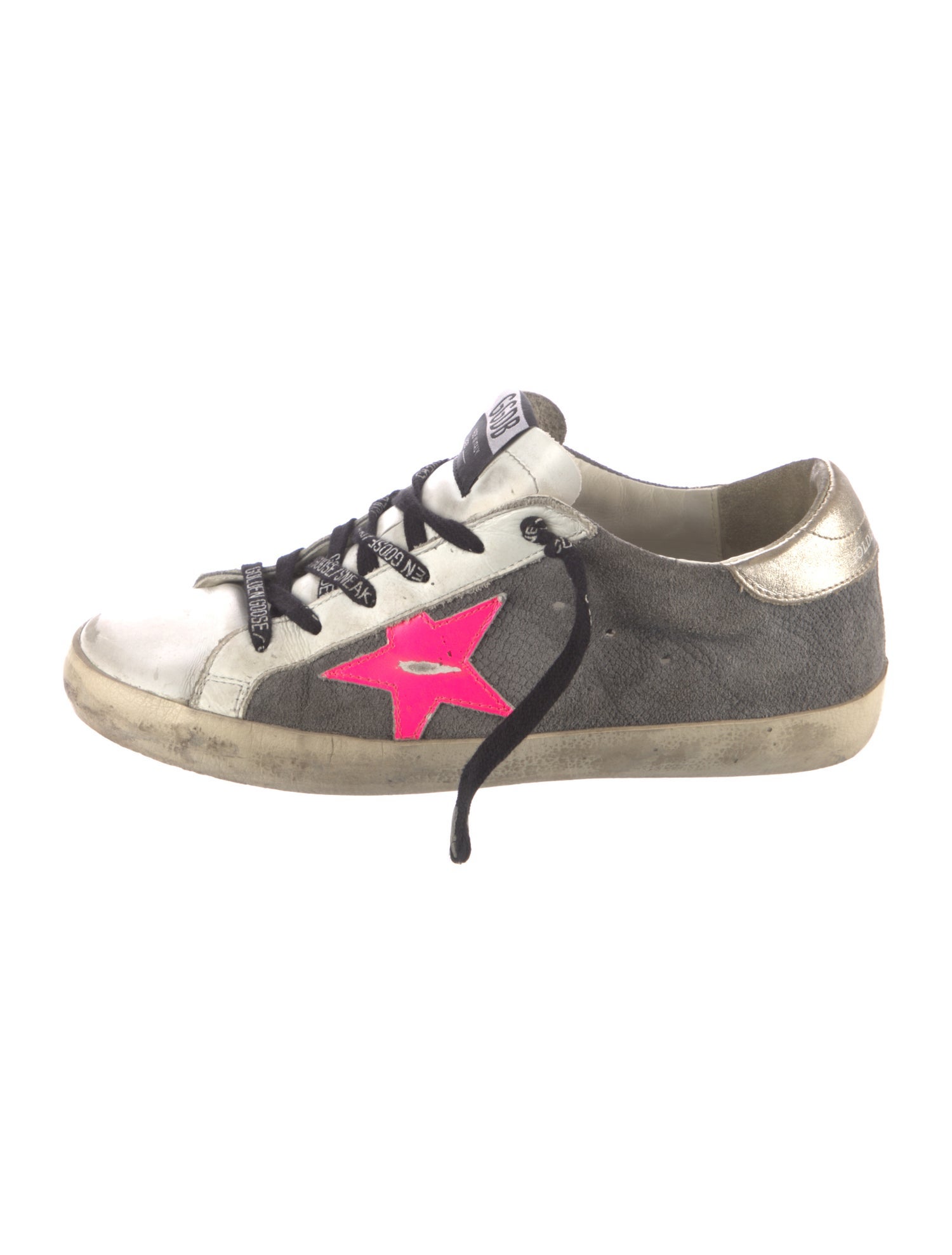 Golden Goose Leather Printed Sneakers
